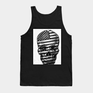 Black and White pencil skull. Tank Top